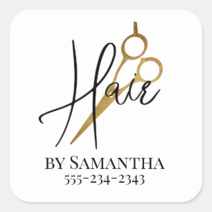 Hair Stylist Personalised Hairdresser Salon Square Sticker