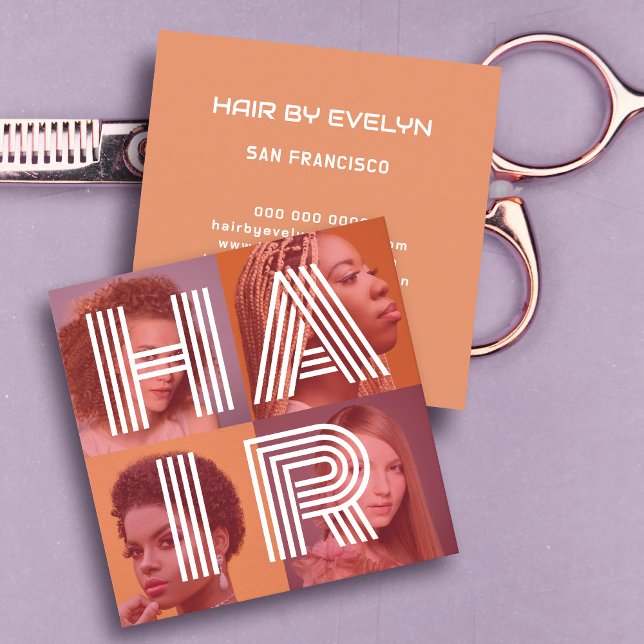 Hair Stylist Photo Business Card (Creator Uploaded)