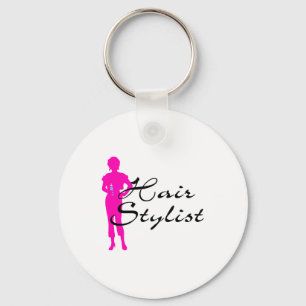 Hair Stylist (Pink) Key Ring