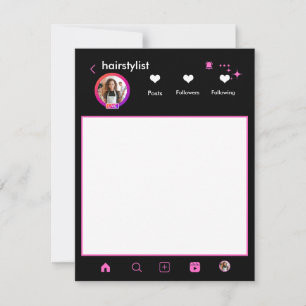 Hair Stylist Pink Makeup Artist Instagram QR CODE Card