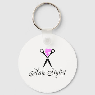 Hair Stylist (Pink/Scissors) Key Ring
