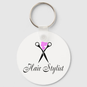 Hair Stylist (Pink/Scissors) Key Ring