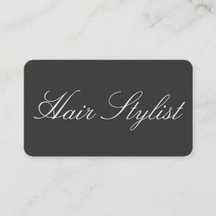 Hair Stylist Plain Simple Clean Grey Professional Business Card