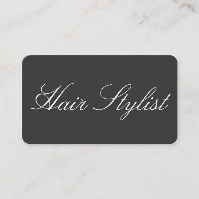 Hair Stylist Plain Simple Clean Grey Professional Business Card (Front)