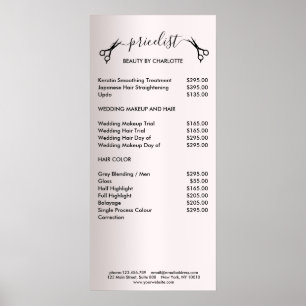 Hair Stylist Pricelist Poster