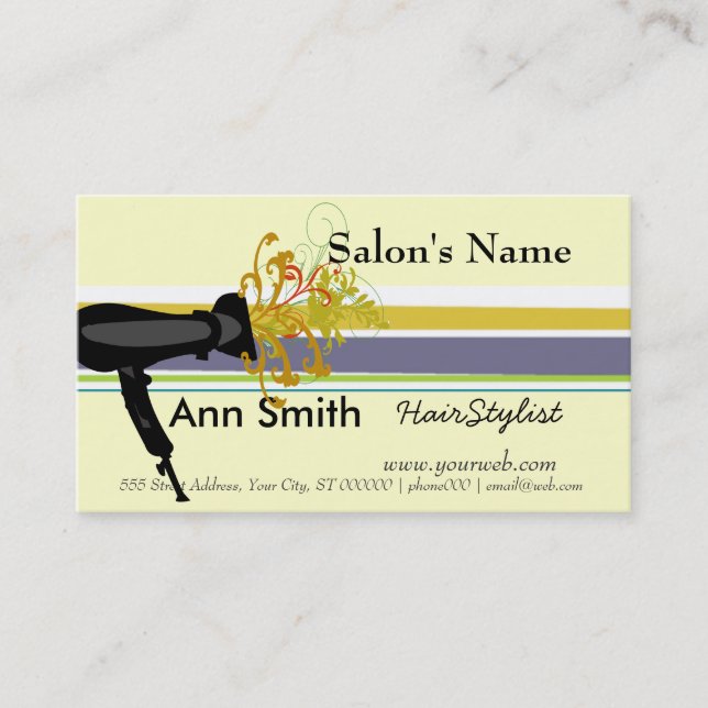 Hair Stylist Promotional Beauty Salon Appointment Card (Front)