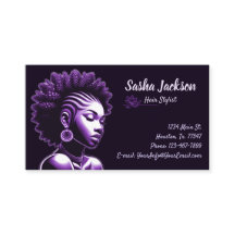 Hair Stylist Purple Business Card