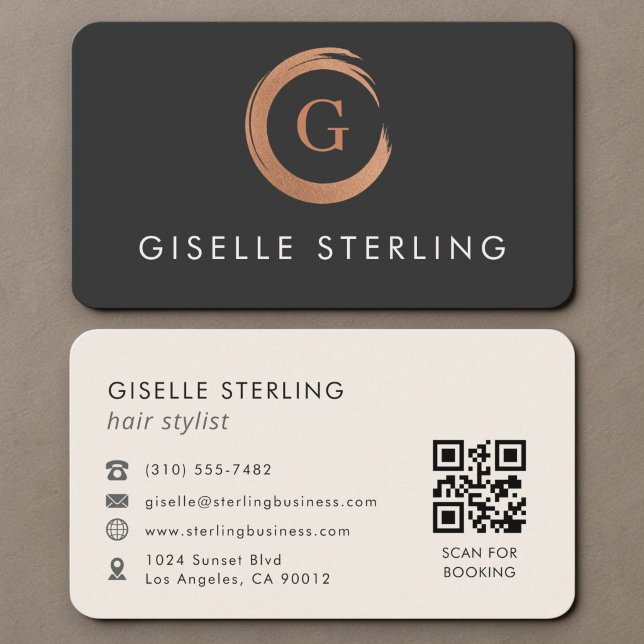 Hair Stylist QR Code Business Card (Creator Uploaded)