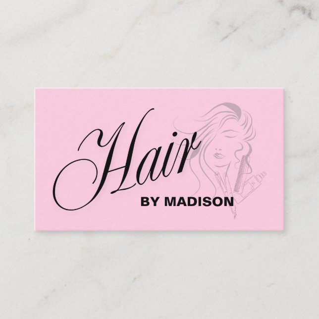 Hair Stylist QR Code  Business Card (Front)