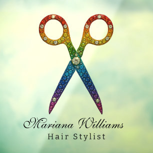 hair stylist rainbow glitter Scissor beauty salon