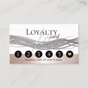 Hair Stylist Rose Gold Beauty Salon Loyalty Punch Card