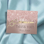Hair Stylist Rose Gold Drips Salon Thank You Postcard<br><div class="desc">Hair Stylist Rose Gold Glitter Drips Salon Thank You Postcards.</div>