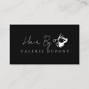 Hair Stylist Rose Gold Glitter Black Beauty Salon Business Card
