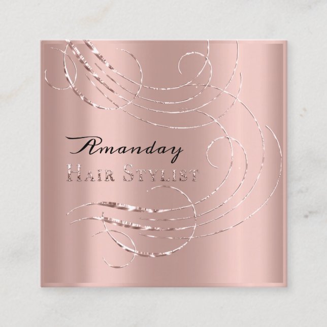 Hair Stylist Salon Appointment Card Pink (Front)