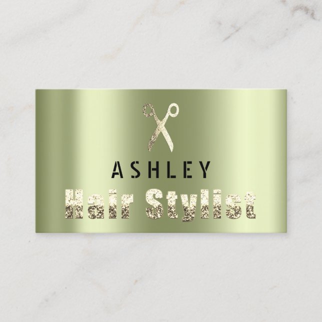 Hair Stylist Salon Black Min Gold Appointment Card (Front)