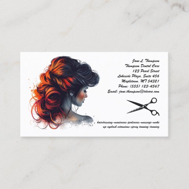 Hair Stylist & Salon Business Card (Front)