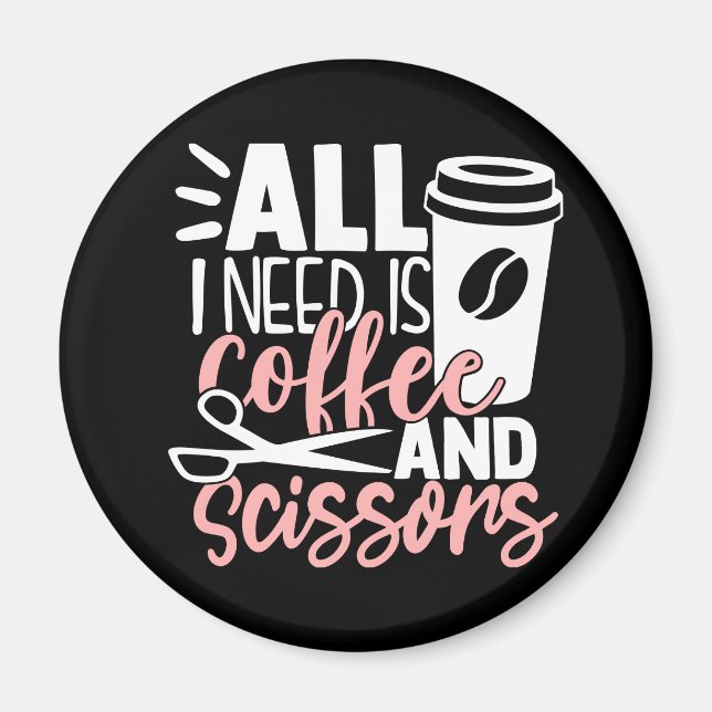 Hair Stylist Salon Coffee Barber Hairdresser Magnet (Front)