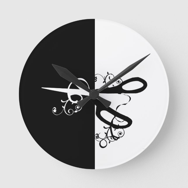 Hair Stylist Salon Hairstylist Craft   Scissors Round Clock (Front)