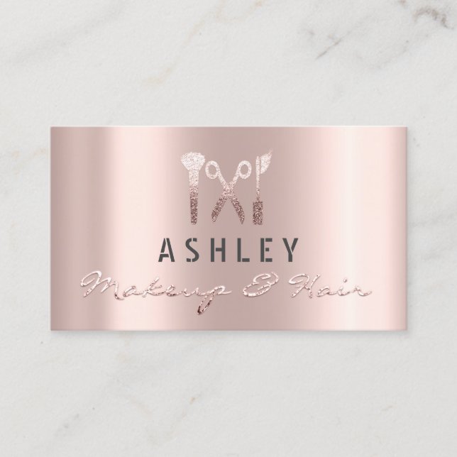Hair Stylist Salon Makeup Artist Appointment Rose Business Card (Front)