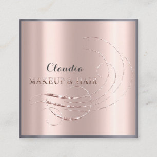 Hair Stylist Salon Makeup Artist Appointment Rose Square Business Card
