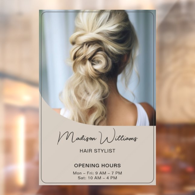 Hair Stylist Salon Opening Hours Beige (Sheet 2)