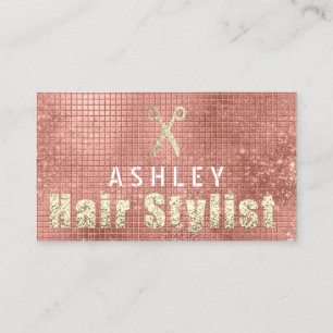 Hair Stylist Salon Rose Gold Appointment Card