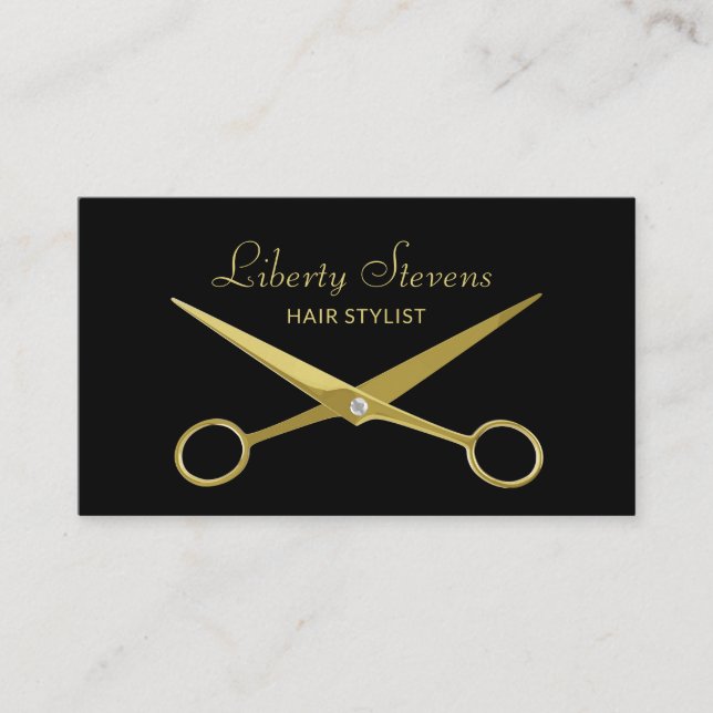 Hair Stylist Salon Scissors Beauty Business Card (Front)