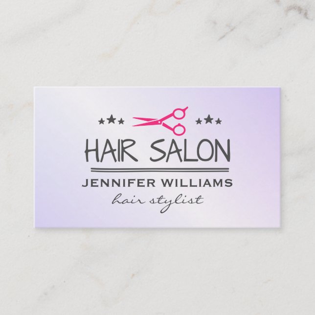 Hair Stylist Salon Shears Business Card (Front)