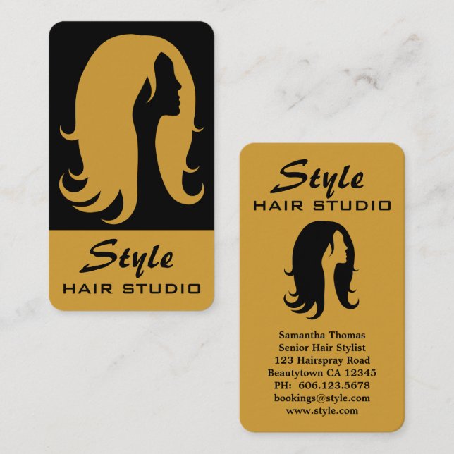 Hair Stylist Salon Studio Business Card (Front/Back)