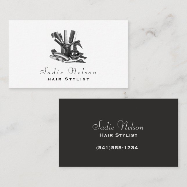 Hair Stylist Salon Tools Beauty Business Card (Front/Back)