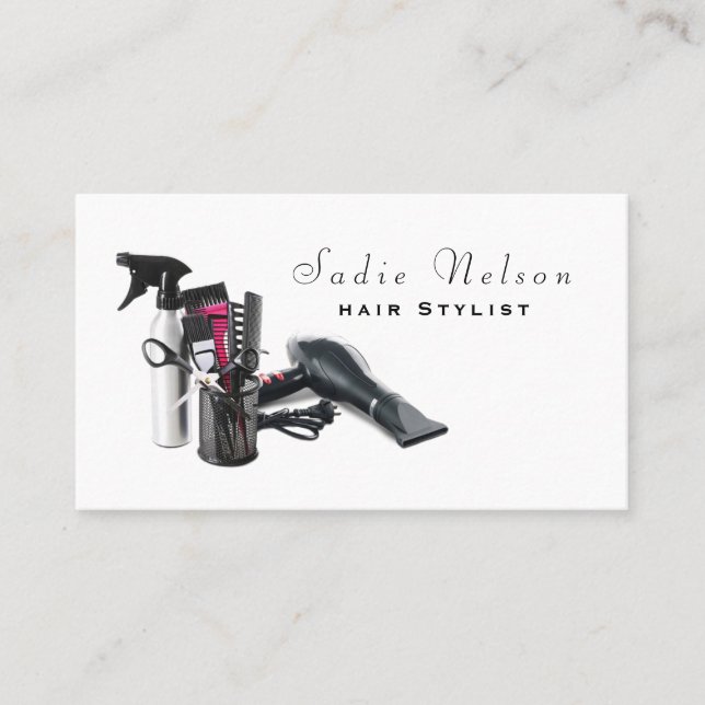Hair stylist Salon Tools Beauty Business Card (Front)