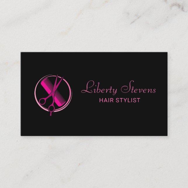 Hair Stylist Salon Tools Beauty Business Card (Front)