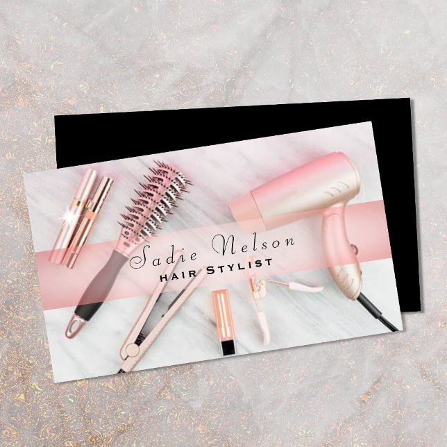Hair stylist Salon Tools Beauty Business Card (Creator Uploaded)