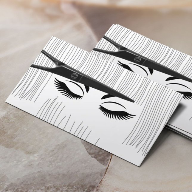 Hair Stylist Scissor & Girl Hair Salon Business Card (Creator Uploaded)