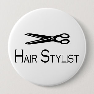 Hair Stylist (Scissors) 10 Cm Round Badge