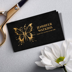 Hair Stylist - Scissors and Butterfly Art Business Card