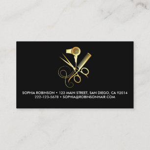 Hair Stylist Scissors Dryer Comb Modern Business Card
