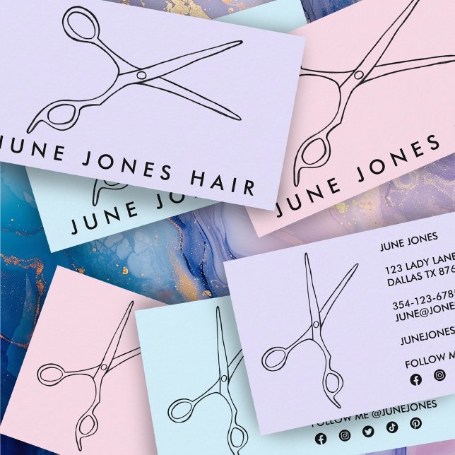 Hair Stylist Scissors Elegant Chic Social Media Business Card (Hair Stylist Scissors Elegant Chic Social Media Business Card
)