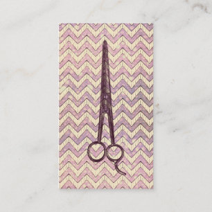 hair stylist scissors galaxy chevron purple shears business card