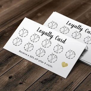 Hair Stylist Scissors & Gold Heart Salon Loyalty