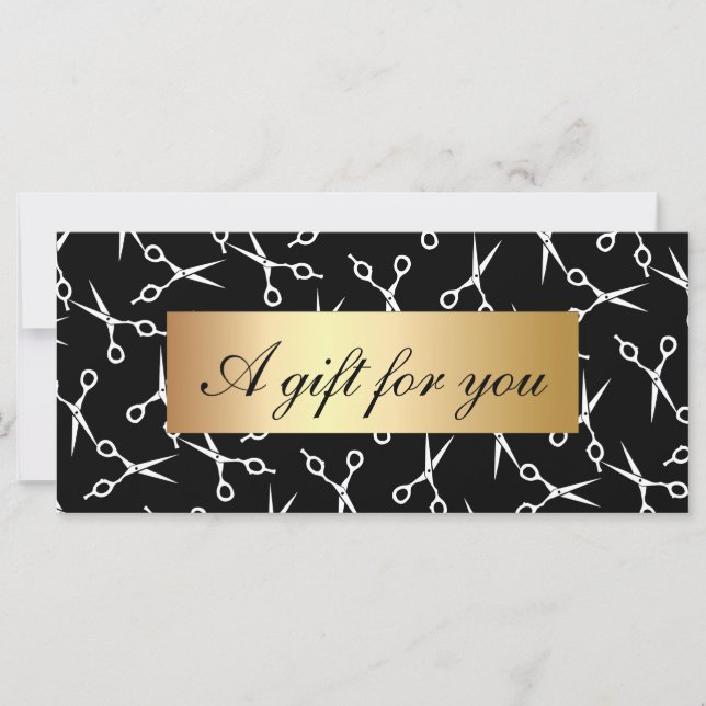 Hair Stylist Scissors Gold Label Gift Certificates (Front)