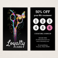 hair stylist scissors loyalty card