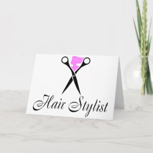 Hair Stylist (Scissors/Pink) Holiday Card
