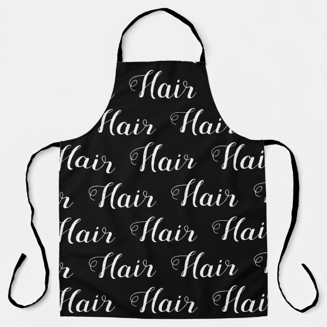 Hair Stylist Script Black and White Pattern  Apron (Front)