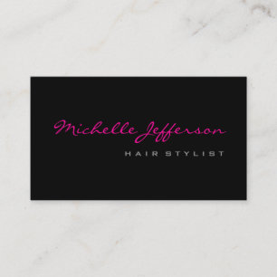 Hair Stylist Script Grey Pink Business Card