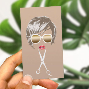 Hair Stylist Short Haircut Girl Beauty Salon Business Card