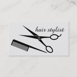 Hair Stylist - Silver and  Black Business Card