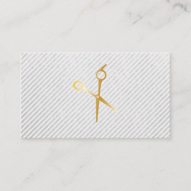Hair Stylist Silver Scissors | Barber Hair Care Appointment Card (Front)