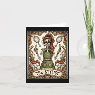 Hair Stylist Tarot Card Skeleton Cosmetology for