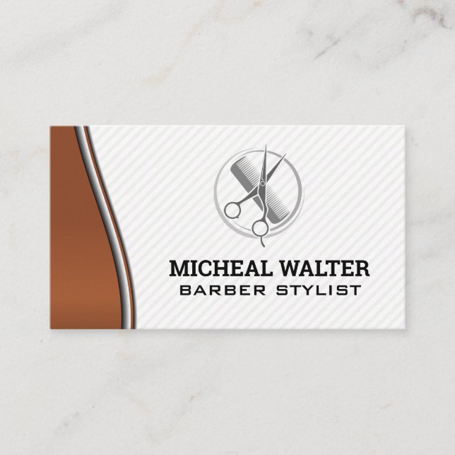 Hair Stylist Tools and Beauty Logo Business Card (Front)